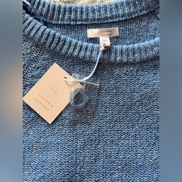 Lauren Conrad Women’s size XXL oversized pullover sweater blue with sparkle new - Picture 6 of 11
